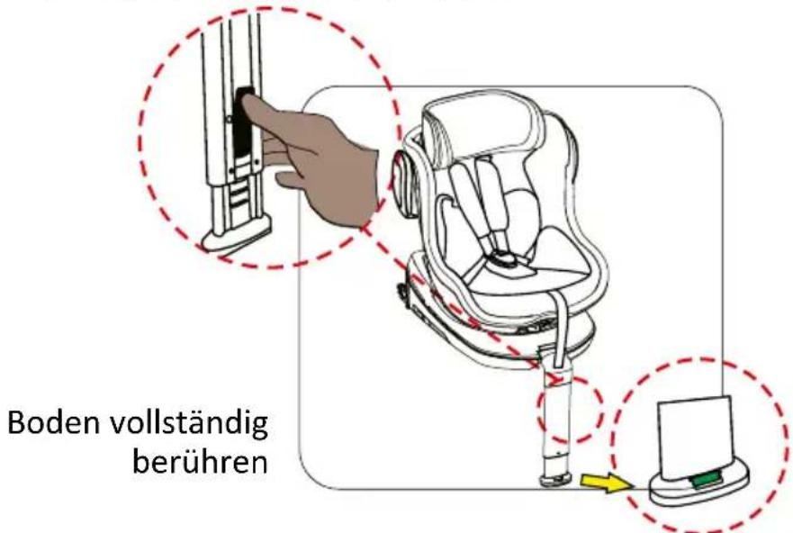 BabyGO Car Seat + Isofix - Lange des Stützfußes einstellen - 1