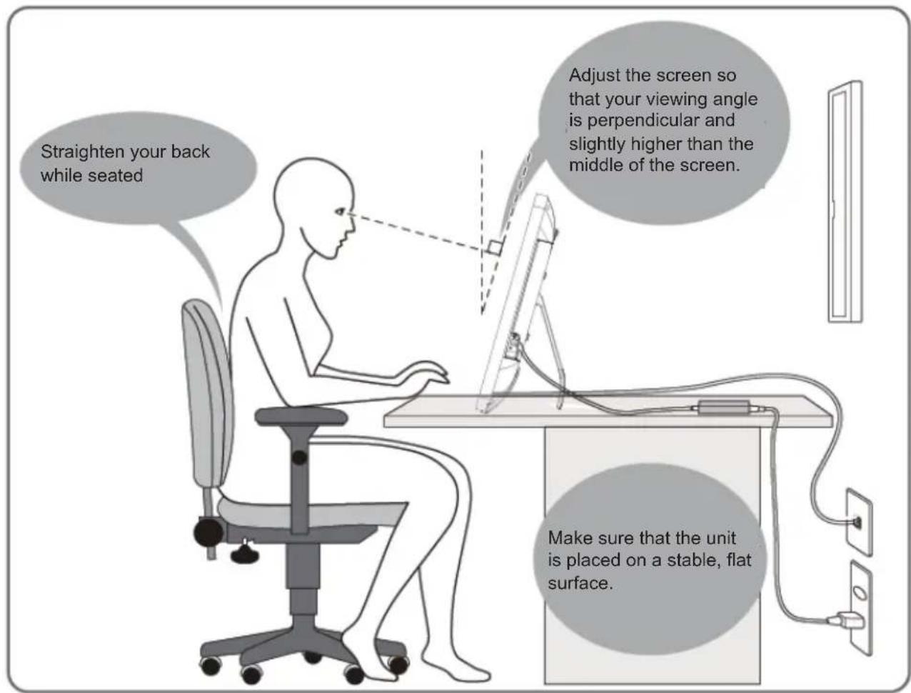 VIEWSONIC IFP2410 - Ideal installation and proper posture - 1