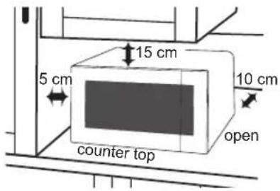 15 cm 5 cm 10 cm counter top open