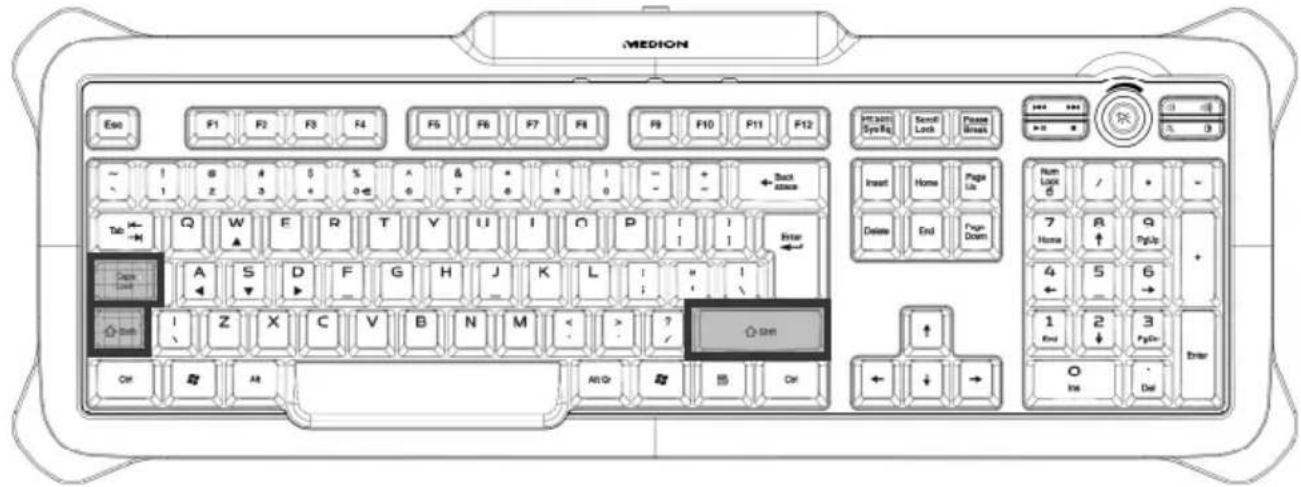 MEDION Erazer X81005 (MD 85954) - Die Umschalt- und Feststelltaste - 1