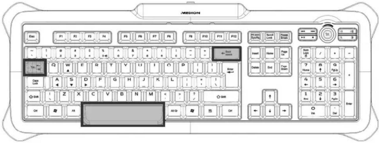 MEDION Erazer X81005 (MD 85954) - Die Leer- / Tabulator- / Rückstell-Taste - 1