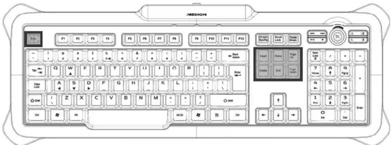 MEDION Erazer X81005 (MD 85954) - Touches de déplacement - 1