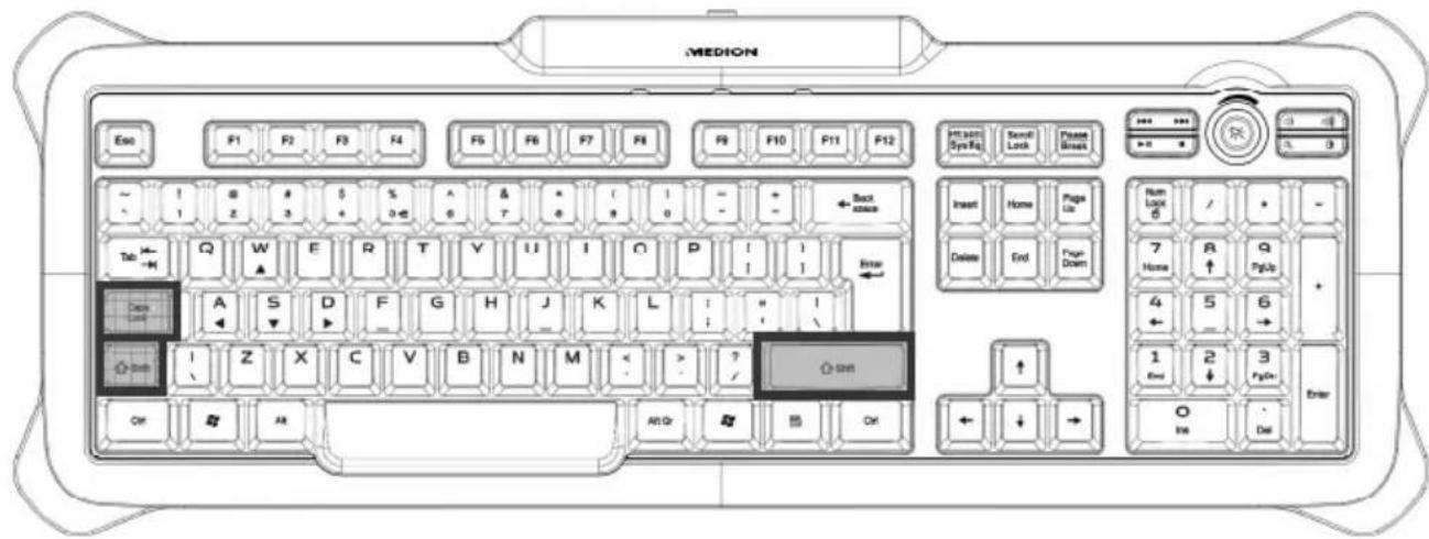 MEDION Erazer X81005 (MD 85954) - De Shift-toets en de CAPS-LOCK-toets - 1