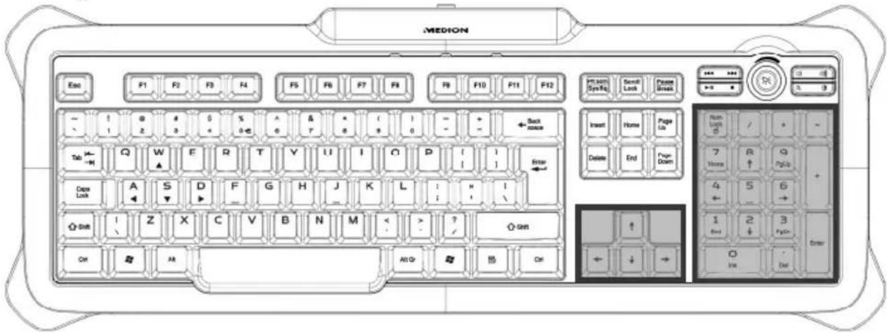 MEDION Erazer X81005 (MD 85954) - Het cijfer- en cursorblok - 1