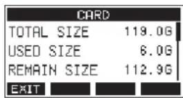 TASCAM Model 16 - Écran CARD - 1