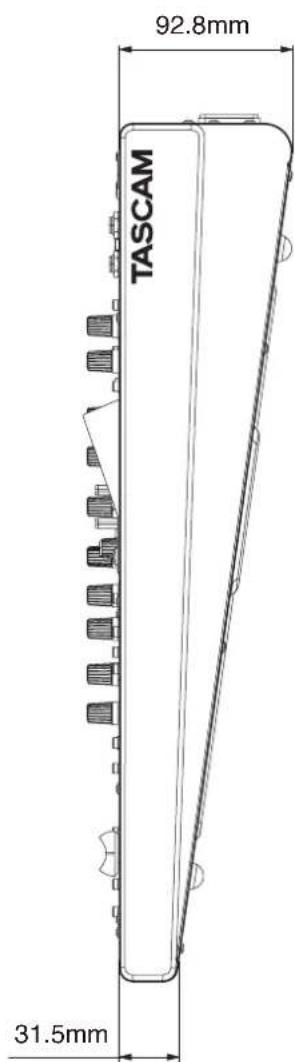TASCAM Model 16 - Dimensional drawings / Dessins avec cotes / Esquema de dimensiones - 2