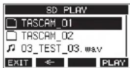 TASCAM Model 16 - Reproducción de:ficheros WAV en tarjetas SD (modo SD PLAY) - 1