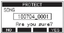 TASCAM Model 16 - Protecting/unprotecting songs - 1