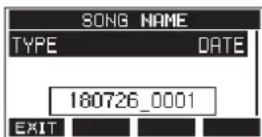 TASCAM Model 16 - Setting the song name format - 1