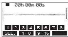 TASCAM Model 16 - Channel input level screens - 1