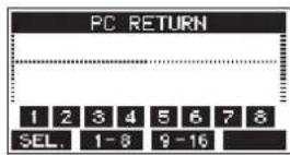 TASCAM Model 16 - PC RETURN Screen - 1