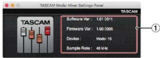 TASCAM Model 16 - Présentation du panneau de réglages (Settings Panel) - 2