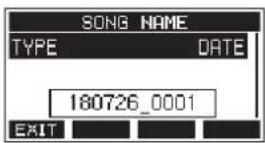 TASCAM Model 16 - Ajuste del formatting de nombre de cancellation - 1