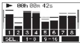 TASCAM Model 16 - Voyants SIG et indicateurs de niveau - 1