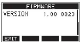 TASCAM Model 16 - Écran FIRMWARE - 1