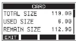 TASCAM Model 16 - CARD Screen - 1
