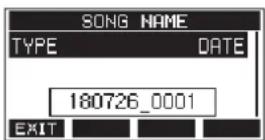 TASCAM Model 16 - Réglage du format de nom de fichier - 1