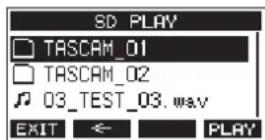 TASCAM Model 16 - Lecture de fichiers WAV sur cartes SD (mode SD PLAY) - 1