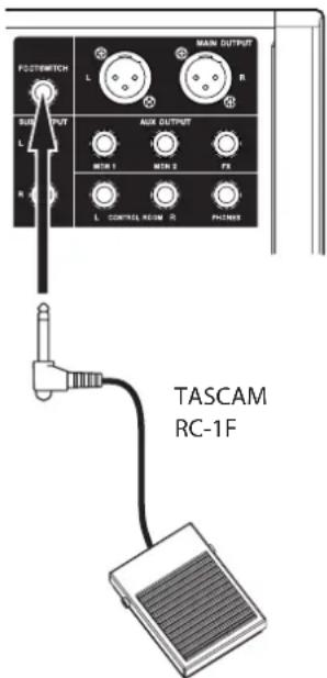 TASCAM Model 16 - Emploi d'une pedale pour le réenregistrement partiel (punch in/out) - 2