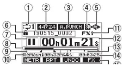 TASCAM Model 16 - Pantalla inicial - 1