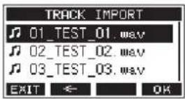 TASCAM Model 16 - Importación de pistas - 1