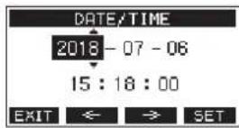 TASCAM Model 16 - Setting the built-in clock date and time - 1