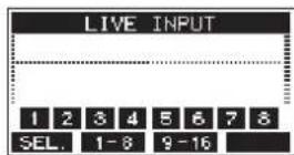 TASCAM Model 16 - Pantalla LIVE INPUT - 1