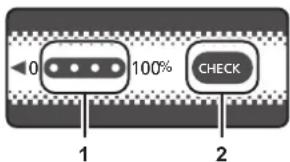 PANASONIC AGCX7 - Vérification du niveau de charge résiduelle de la batterie à l'aide de la batterie - 1