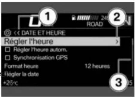 BMW R 1250 GS Adventure (2019) - Indications d'utilisation dans les sous-menus - 1