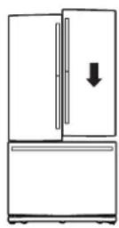 GE GNE25JMKES - NIVELACION DE LAS PUERTAS DEL REFRIGERADOR (en algunos modelos) - 1