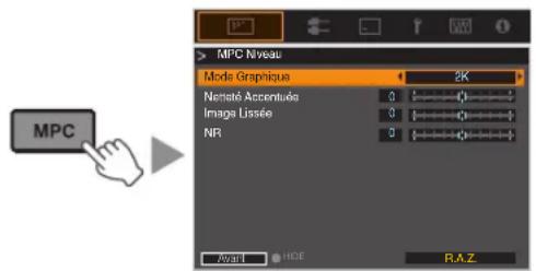 JVC DLARS4500K - Appuyez sur le bouton [MPC] pour afficher le menu de réglage - 1