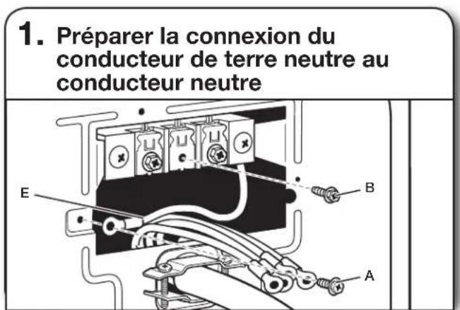 MAYTAG MGD7230HW - Raccordement du cable d'alimentation à 4 fils - 5