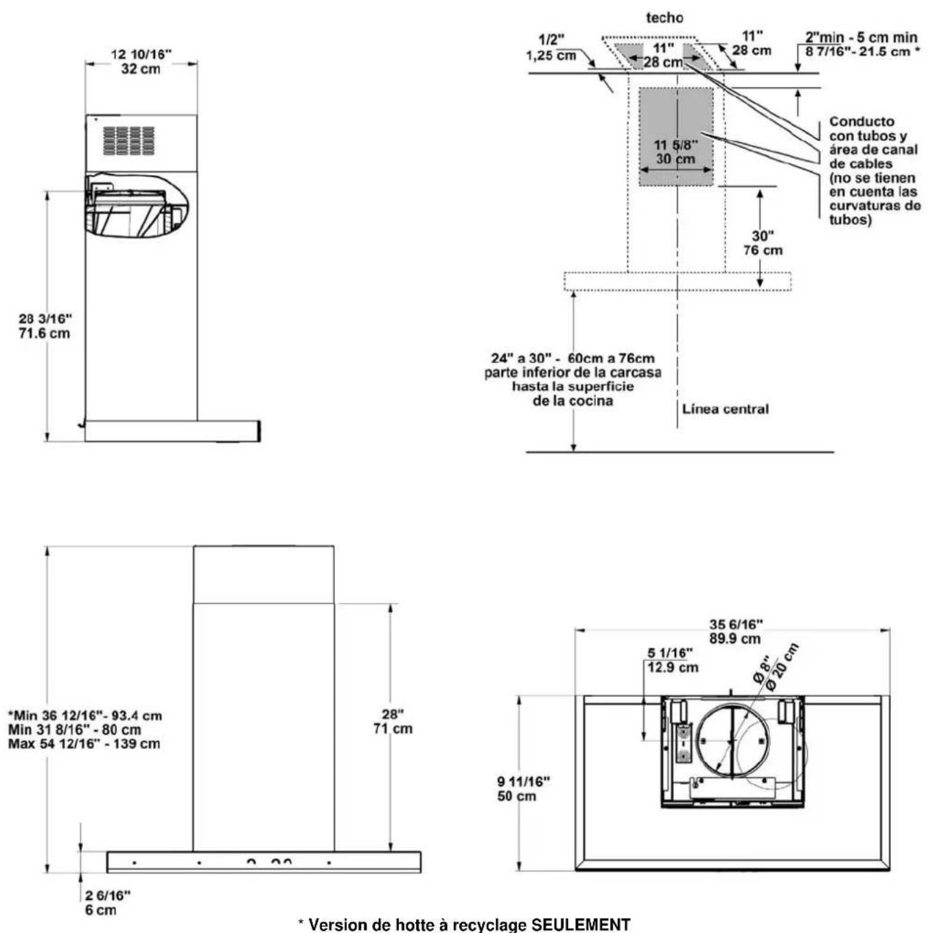 VIKING MVLWH636SS - Dimensions et Dégagement - 1