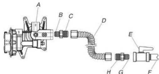 WHIRLPOOL WEG750H0HV - Conexión flexible típica - 1
