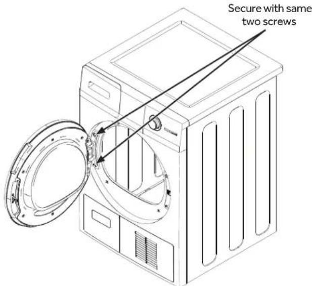 Secure with same two screws