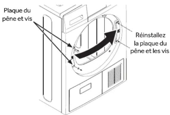 HAIER QFT15ESSNWW - RETIREZ, TOURNEZ ET REMPLACEZ LA PLAQUE DU PÊNE - 1