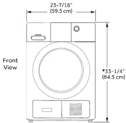 23-7/16" (59.5 cm) *33-1/4" (84.5 cm) Front View