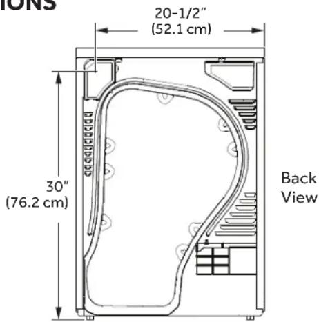 20-1/2" (52.1 cm) 30" (76.2 cm) Back View