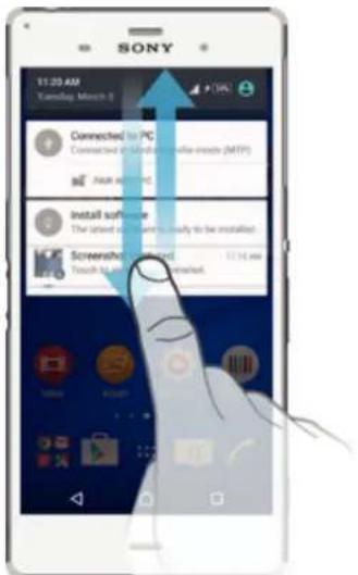 SONY Xperia Z3 Dual - Pour ouvrir ou fermer le volet de notification - 1