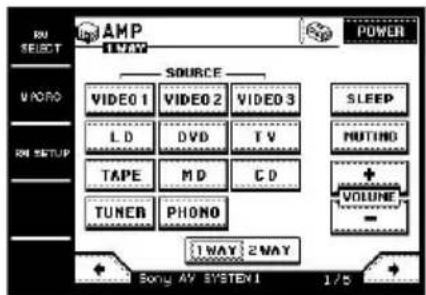SONY STRDA7ES - Sélectionnez l'amplificateur/ampli-tuner sony sur l'écran RM SELECT. - 1