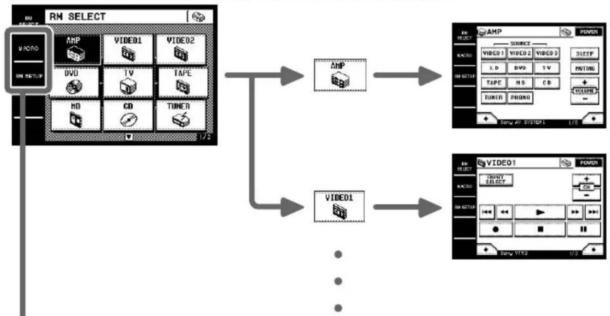 SONY STRDA7ES - RM SELECT screen - 1