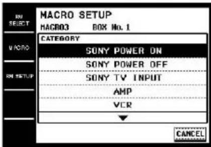 SONY STRDA7ES - Touchez le numéro d'étape de la macro où vous VOULEZ programmer la commande (par exemple "1") - 1