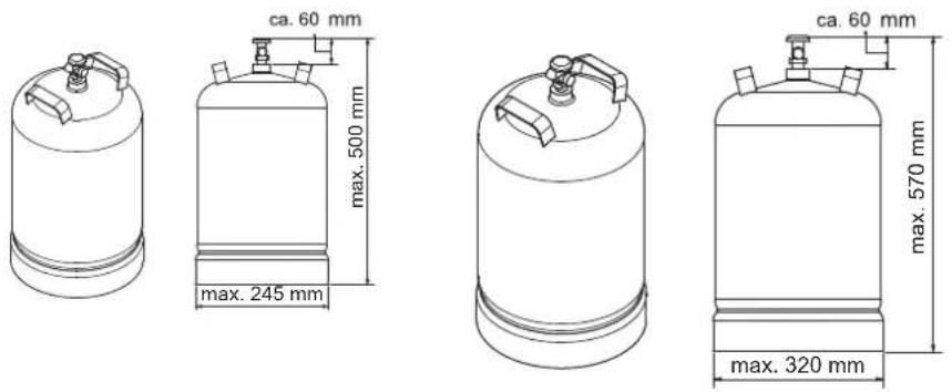 Rösle BBQ Station Videro G3S - Dimensioni massime della bombola - 1