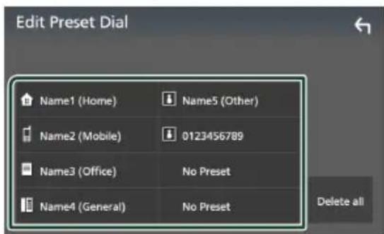 KENWOOD DNR476S - Prérglage de numérios de téléphone - 3