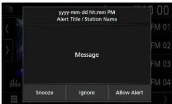 KENWOOD DNR476S - Lorsqu'un message d'alerte neve - 1