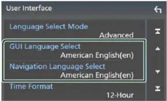 KENWOOD DNR476S - * Si vous sélectionnez [Advanced] comme mode de sélection de la langue, l'écran suivant s'affiche. - 1