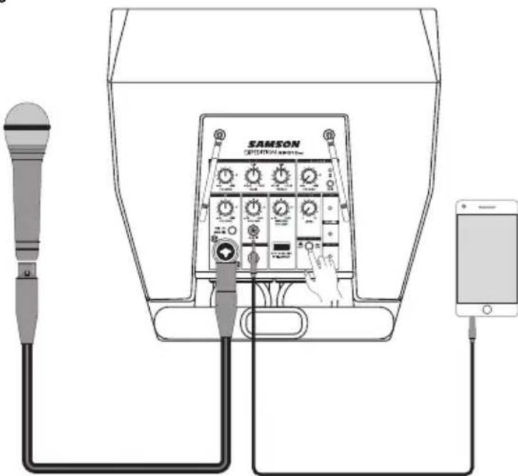 SAMSON Expedition XP310w - Verwendung des Voiceover-Schalters - 1