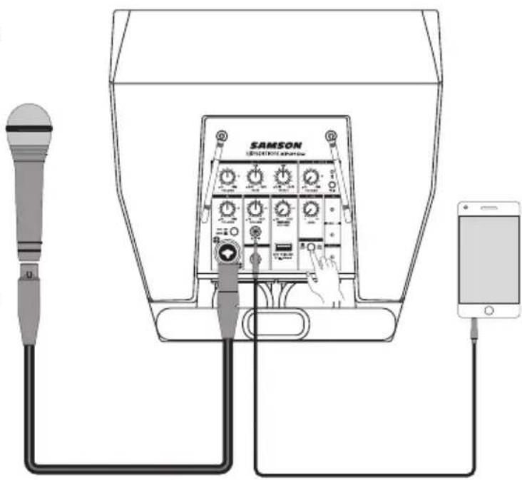 SAMSON Expedition XP310w - Uso del conmutador de voz en off - 1