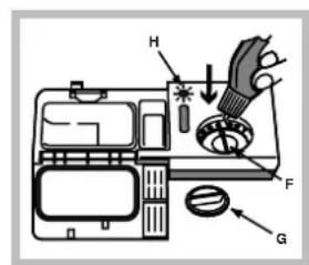 INDESIT DI 623 A - Het glansmiddel toevoegen - 1