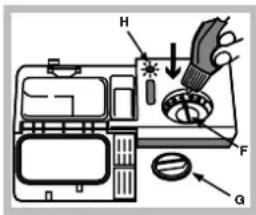INDESIT DI 623 A - Loading the rinse aid - 1